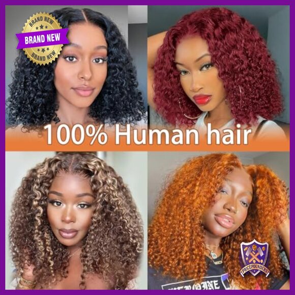 Human Hair Lace Front Wig 14 Inch Bob Deep Wave 200% Density Pre Plucked main image 5